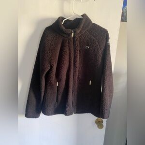 Calvin Klein M Black Fleece Gold Zipper accents - Fluffy and soft